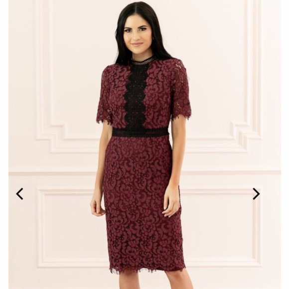 NWT Rachel Parcell Parisian Plum Lace Dress XS - Picture 1 of 8